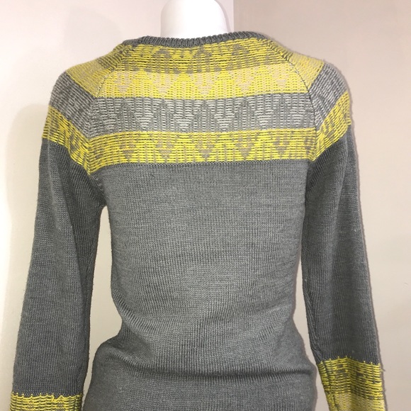 Calvin Klein Yellow Stone Grey Wool Sweater Dress - Picture 8 of 11